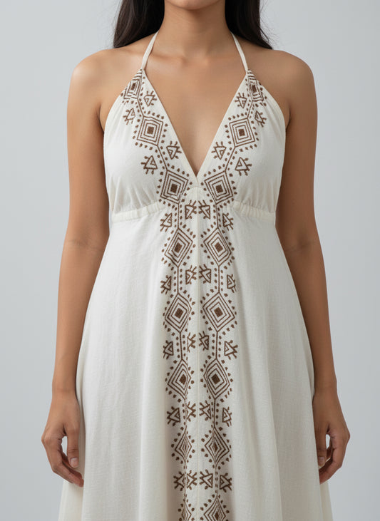 The Earth-Heritage Halter: Made-to-Order Pure Cotton Maxi