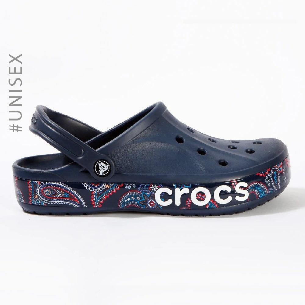 Crocs Bayaband Bandana Print Clog Navy Unisex Slip-On – Entimessi