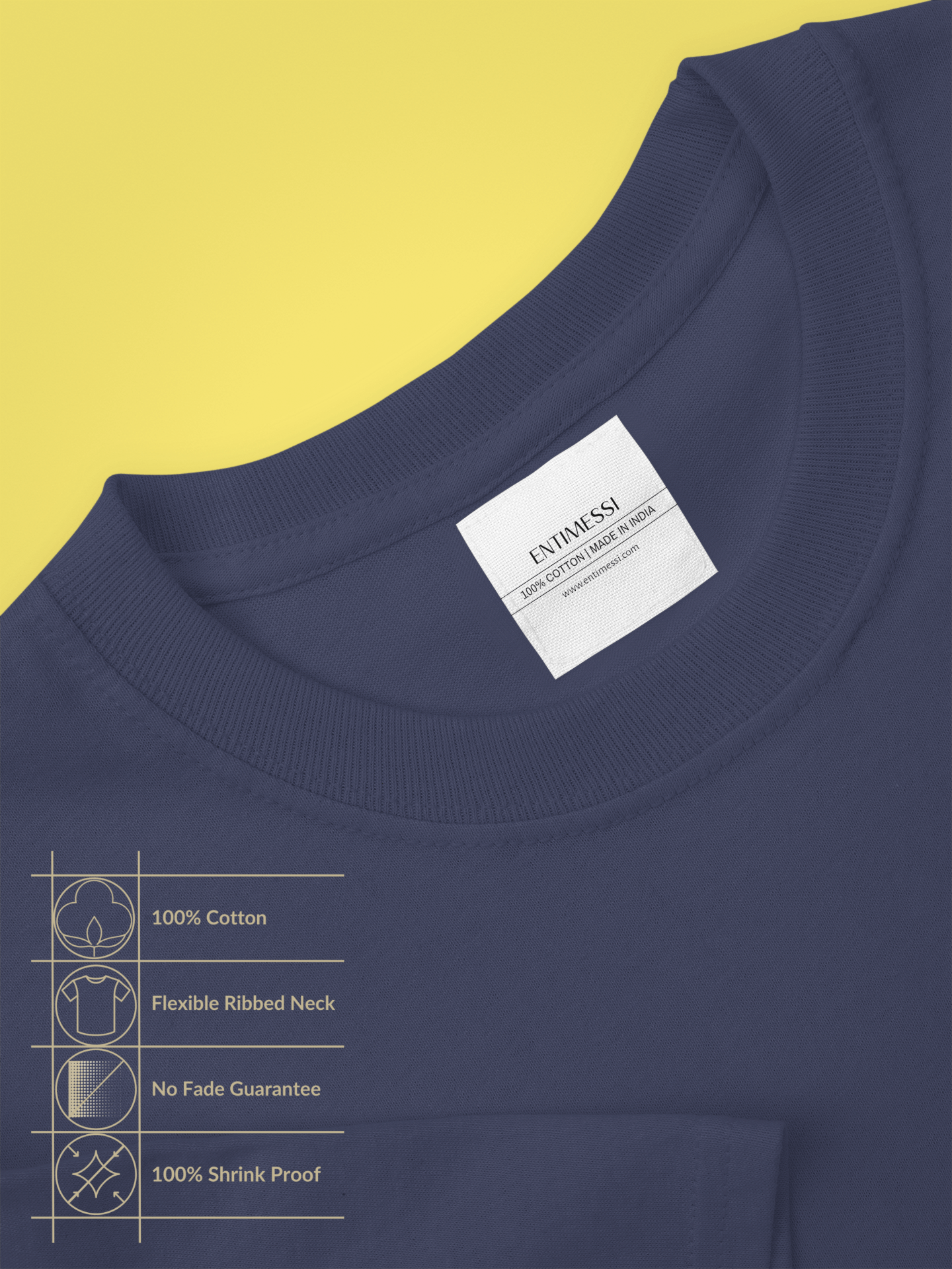 Classic Navy Blue Crew Neck T-Shirt – Unisex