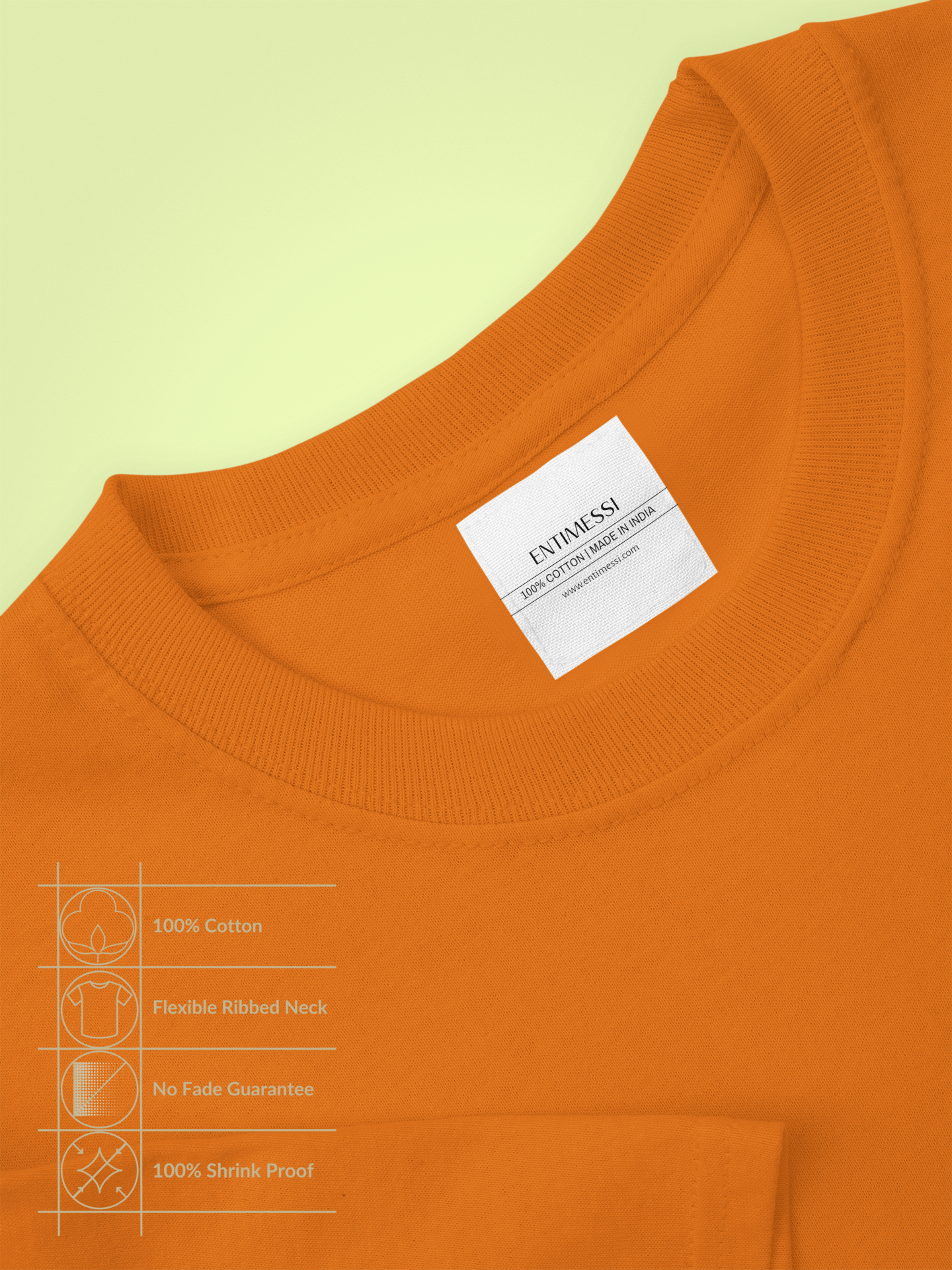 Classic Orange Crew Neck T-Shirt – Unisex