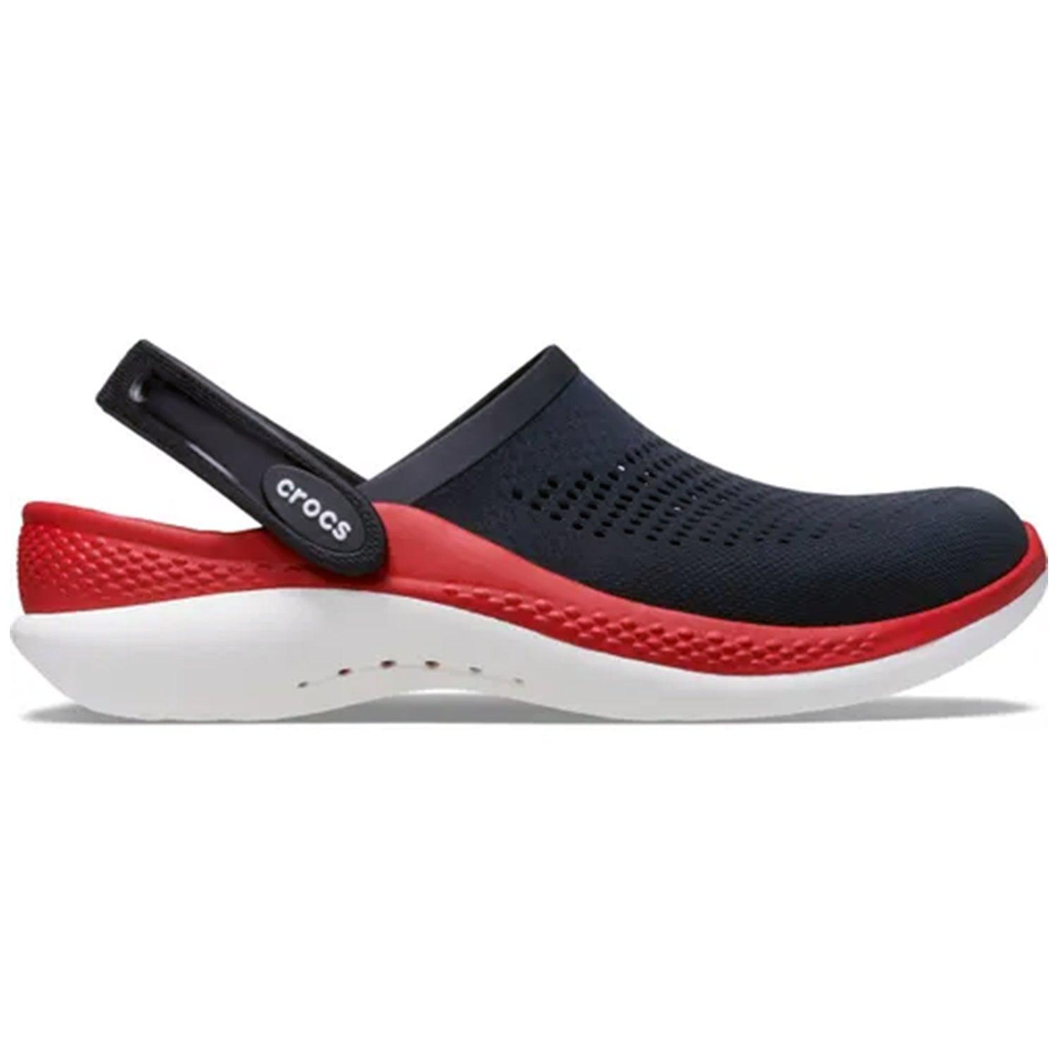 Crocs Unisex Literide 360 Clog Black with Red White Sole – Entimessi