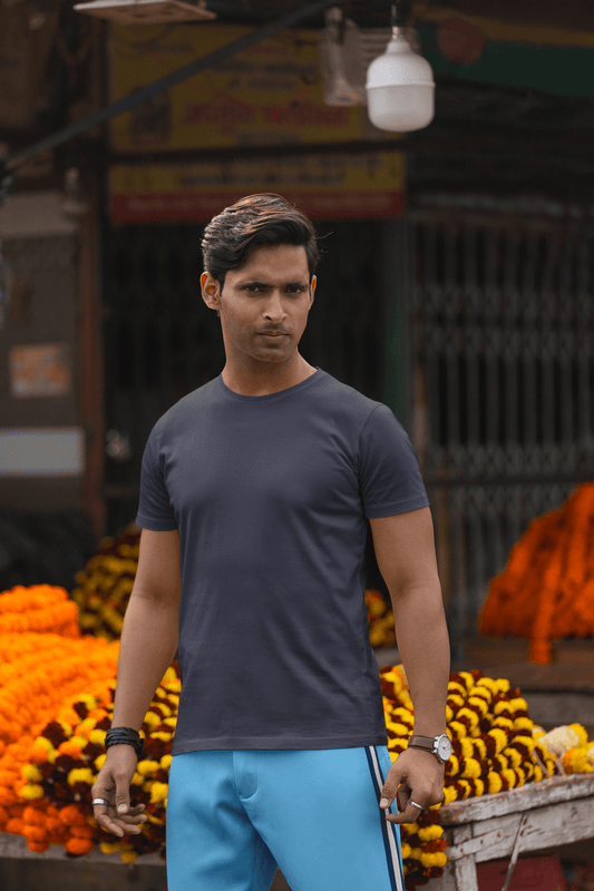 Classic Navy Blue Crew Neck T-Shirt – Unisex