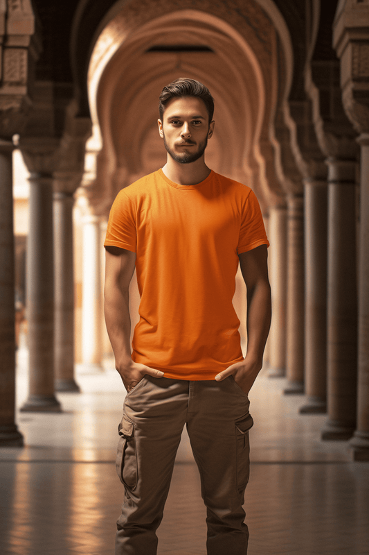 Classic Orange Crew Neck T-Shirt – Unisex