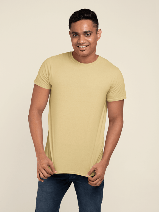Classic Beige Crew Neck T-Shirt – Unisex