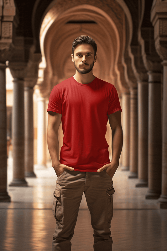 Classic Cherry Red Crew Neck T-Shirt – Unisex