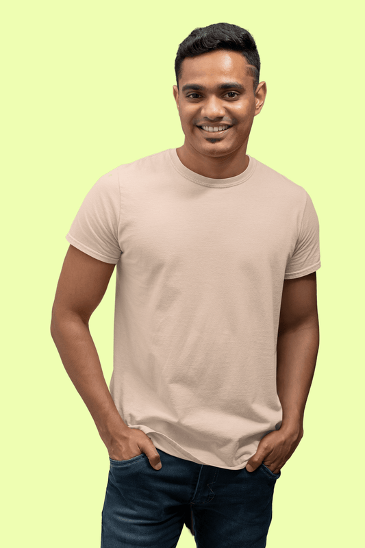 Classic Peach Crew Neck T-Shirt – Unisex