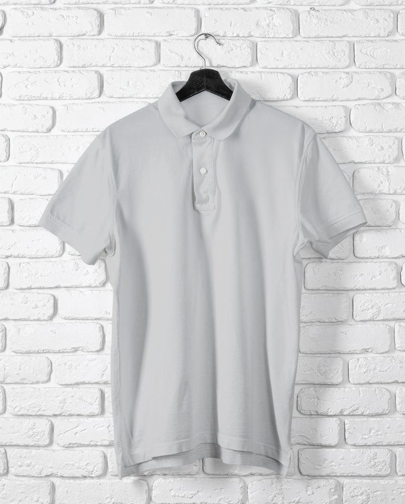 Unisex White Cotton Polo T-Shirt
