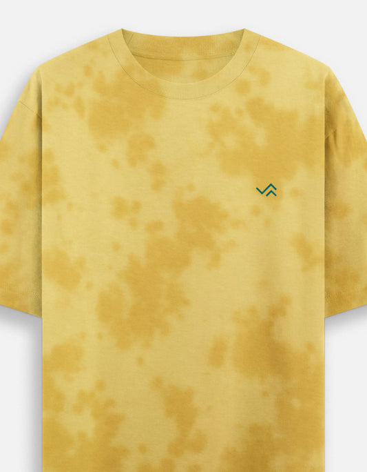 Entimessi Unisex Tie Dye Oversized T-Shirt Yellow