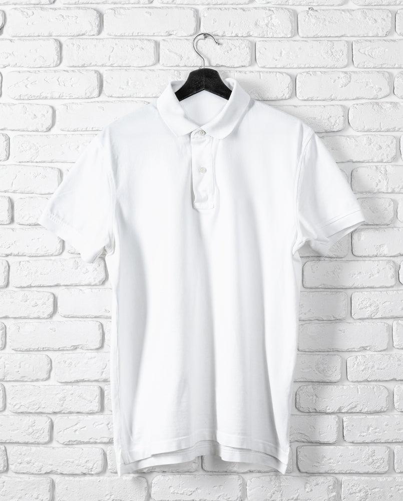 Unisex White Cotton Polo T-Shirt