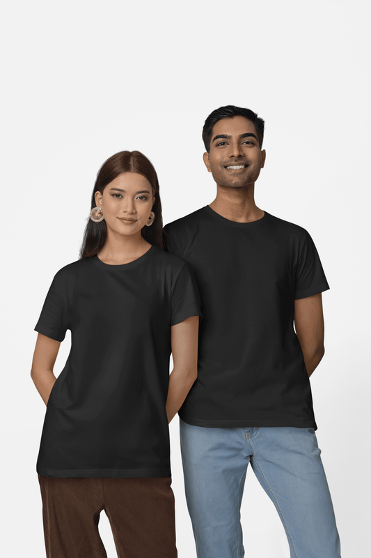 Classic Black Crew Neck T-Shirt – Unisex