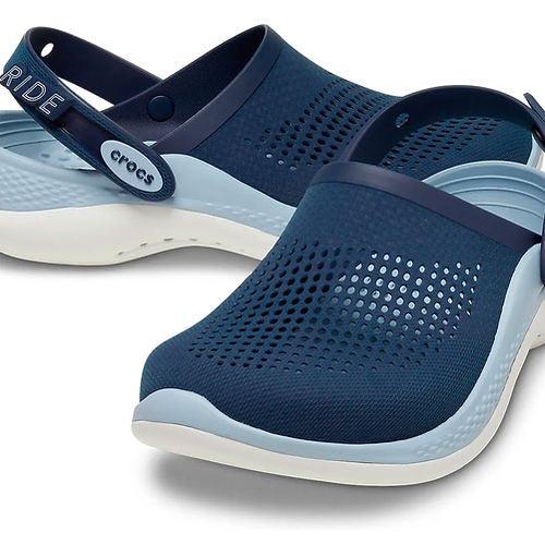 crocs Unisex Literide 360 Clog - Vivid Blue with Sky Blue & White Sole Clogs BEST Clogs Crocs Footwear LiteRide Unisex
