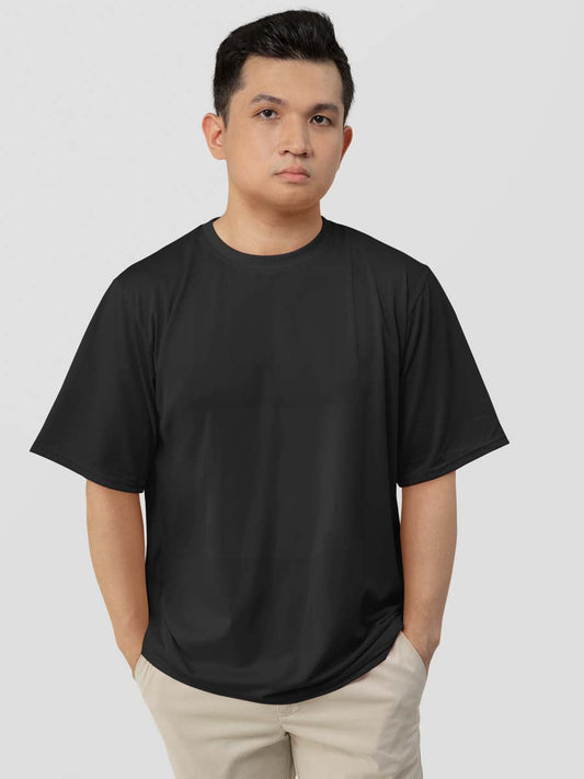 Unisex Cotton Blend Basic Black T-Shirt