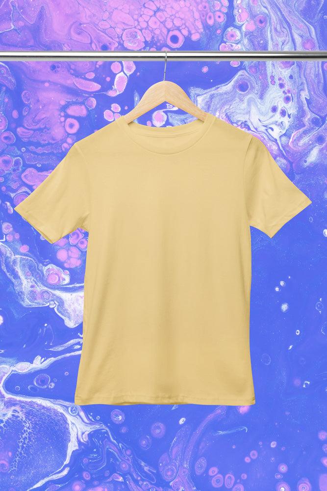 Entimessi Unisex Supima Cotton Crew Neck Short Sleeve T-Shirt Premium T-shirts Beige Casual Wear Cotton Premium T-shirts Regular Fit Round Neck Short Sleeves Solid Color T-shirts Supima Cotton T-shirts Top Unisex