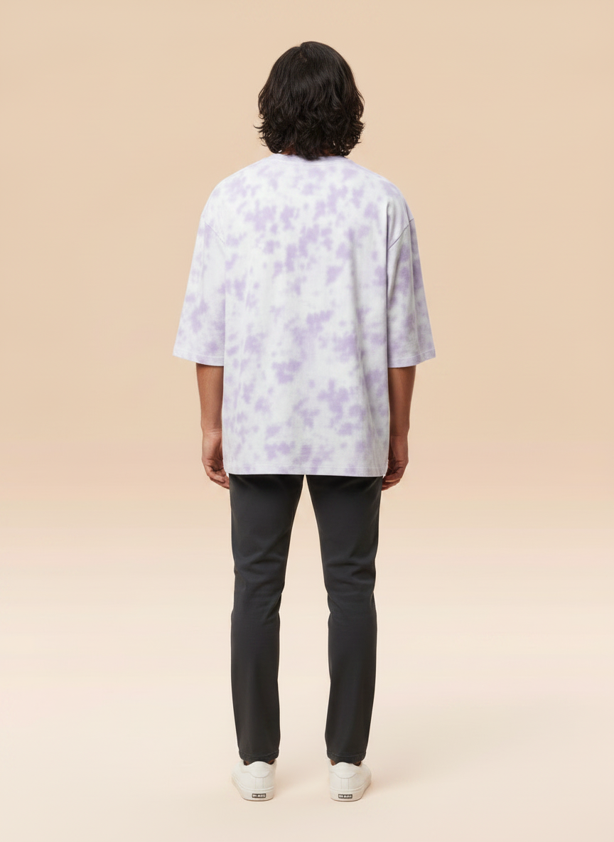 Entimessi Heavyweight Unisex Oversized Tie-Dye T-Shirt β White & Lavender Unisex Oversized Graphic T-shirts 260 GSM bio-washed breathable Cotton Blend Entimessi fabric:cotton-blend fit:oversized Graphic T-shirts Half Sleeves loungewear Lycra Rib Neck made in India Men menu:oversized neck:crew new Oversize T-shirts pre-shrunk Round Neck streetwear T-shirts Tie Dye Tie Dye Oversized T-Shirts Unisex Unisex Fit Unisex Oversized Graphic T-shirts Women