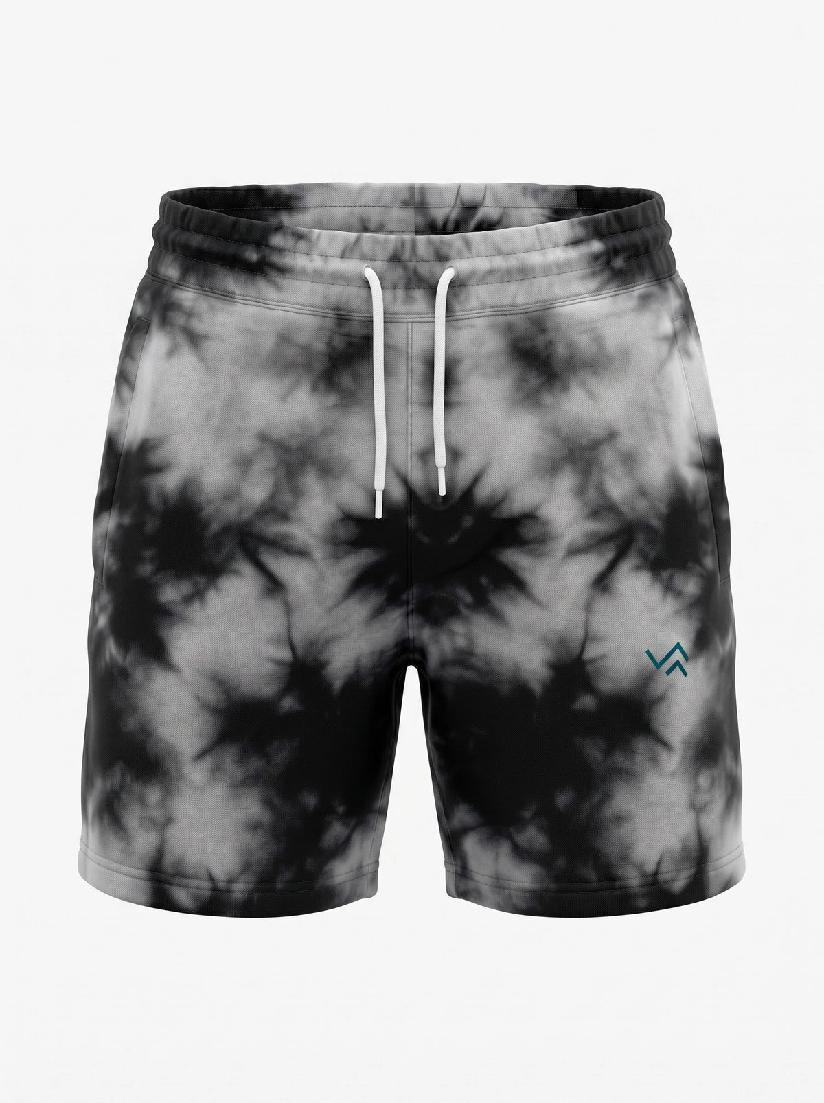 Unisex tie-dye cotton shorts with drawstring waist, relaxed fit