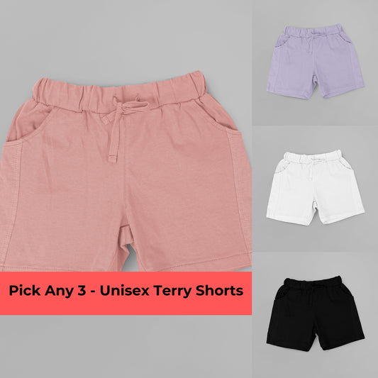 Pick Any 3 - Unisex Premium Terry Shorts Combo Pack