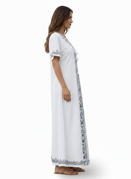 The Floral Hand-Block Cotton Dress