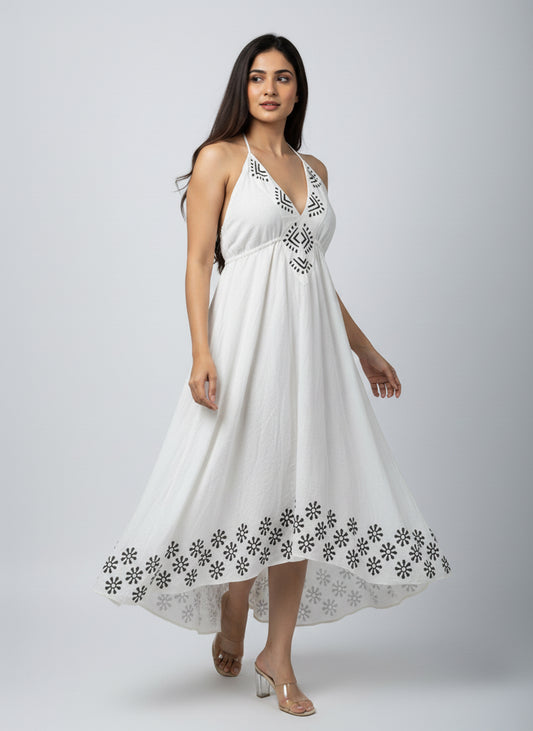 The Indigo Tiered Cotton Maxi Dress