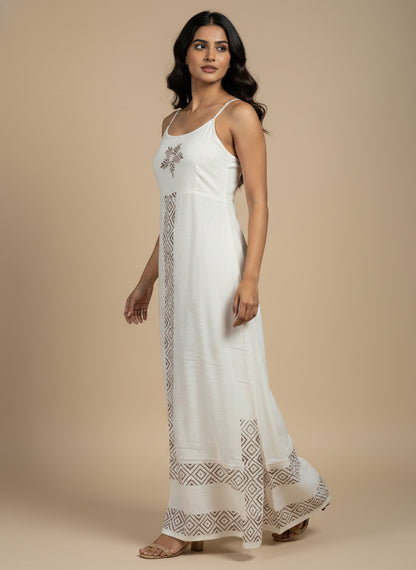 The Pure Cotton Hand-Block Maxi Dress