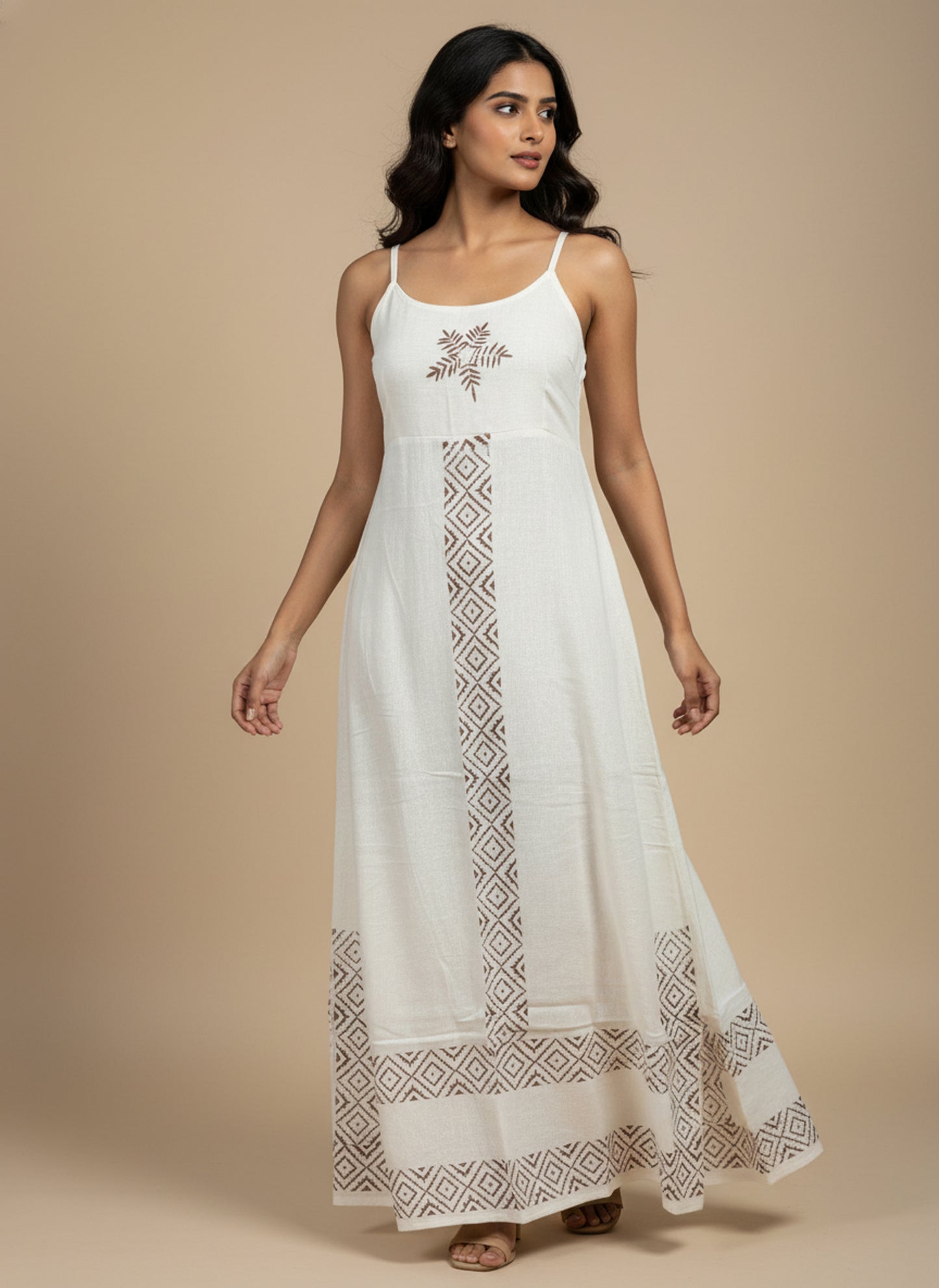 The Pure Cotton Hand-Block Maxi Dress