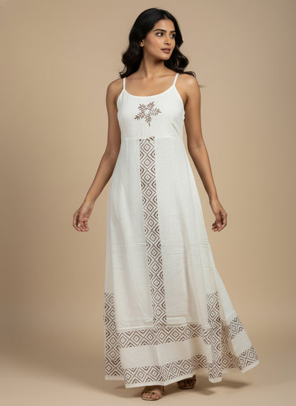 The Pure Cotton Hand-Block Maxi Dress