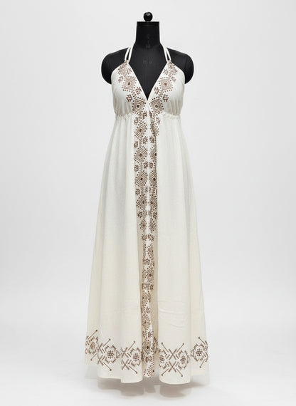 The Earth-Heritage Halter: Made-to-Order Pure Cotton Maxi