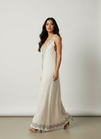 The Heritage Artisan Maxi: Pure Cotton Hand-Block Printed Dress