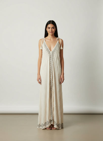 The Heritage Artisan Maxi: Pure Cotton Hand-Block Printed Dress
