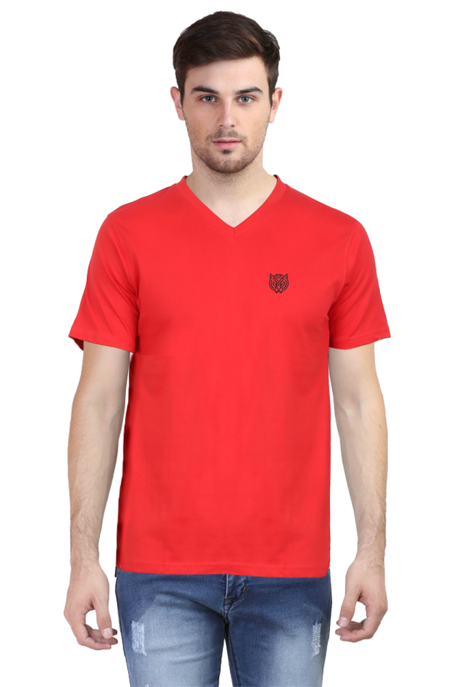 Entimessi Unisex Super Soft Cotton V-Neck T-Shirt (White) V-Neck T-shirt Cherry Red Casual Wear Cotton Rapi-T-shirts Regular Fit Short Sleeves Solid Color T-shirts T-shirts Top Unisex V-neck