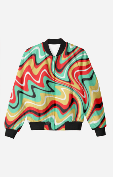 Entimessi Abstract Waves - Unisex Printed Bomber Jacket with Pockets Bomber Jackets 5XL All-Over-Print AOP bomber jacket Casual Wear college wear Digital Print fleece bomber jacket gender-neutral clothing jacket outerwear pocket bomber jacket Printed ribbed cuffs and hem street style bomber jacket streetwear Top trendy bomber jacket trendy clothing Unisex Unisex bomber jacket unisex fashion urban fashion zipper closure