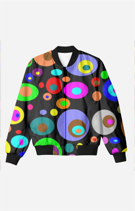 Entimessi Abstract Circles - Unisex Printed Bomber Jacket with Pockets Bomber Jackets 5XL All-Over-Print AOP bomber jacket Casual Wear college wear Digital Print fleece bomber jacket gender-neutral clothing jacket outerwear pocket bomber jacket Printed ribbed cuffs and hem street style bomber jacket streetwear Top trendy bomber jacket trendy clothing Unisex Unisex bomber jacket unisex fashion urban fashion zipper closure