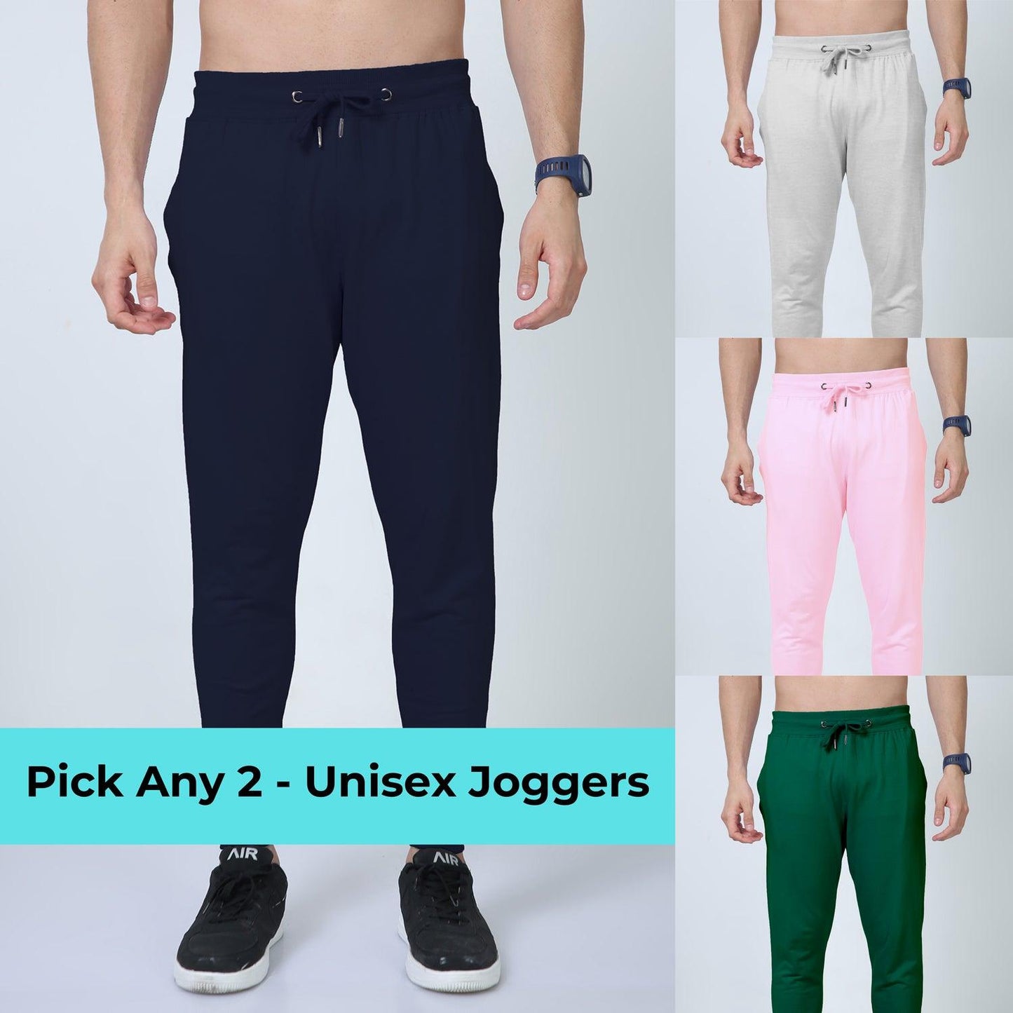 Entimessi Pick Any 2 - Unisex Regular Fit Cotton Joggers - Combo Pack Joggers Combo 100% cotton Affordable Bottom set Bottoms breathable joggers bulk buy Casual Wear college wear Combo pack Comfortable comfortable clothing comfortable joggers Cotton cotton joggers eco-friendly gender-neutral clothing High quality Indian clothing Joggers Men modern perfect fit pre-shrunk stylish joggers trendy clothing Trendy style Unisex unisex fashion urban fashion value pack women's clothing