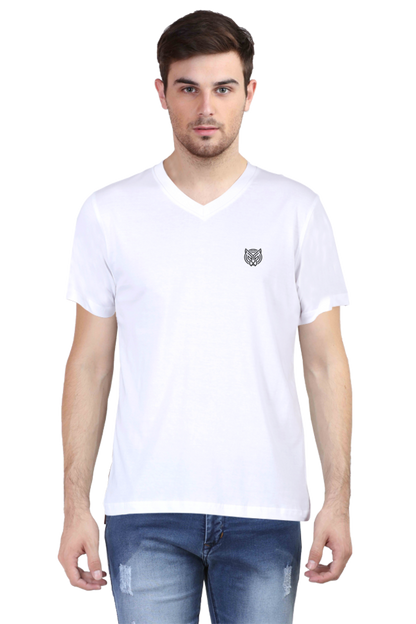 Entimessi Unisex Super Soft Cotton V-Neck T-Shirt (White) V-Neck T-shirt White Casual Wear Cotton Rapi-T-shirts Regular Fit Short Sleeves Solid Color T-shirts T-shirts Top Unisex V-neck