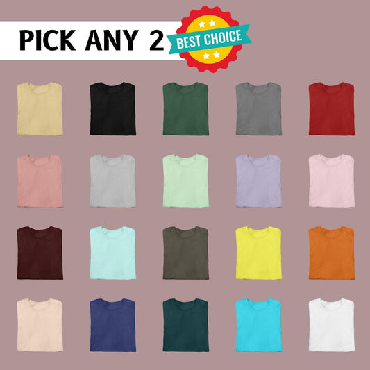 Entimessi - Pick Any 2 - Regular Fit Solid Color Round Neck Cotton T-Shirts - Combo Pack - T-shirts Combo - Affordable, bulk buy, Casual Wear, Classic style, college wear, combo pack, Comfortable, comfortable clothing, Contemporary style, Cotton, cotton t-shirts, daily wear, Half Sleeves, High quality, Men's T-shirt, men's t-shirts, Occasion wear, Office wear, outerwear, Regular Fit, Round Neck, solid colors, T-shirts, Top, Unisex, unisex fashion, value pack, women's t-shirts - {{ shop.shopifyCountryName }}