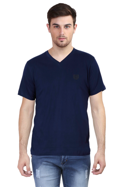 Entimessi Unisex Super Soft Cotton V-Neck T-Shirt (White) V-Neck T-shirt Navy Blue Casual Wear Cotton Rapi-T-shirts Regular Fit Short Sleeves Solid Color T-shirts T-shirts Top Unisex V-neck