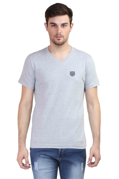 Entimessi Unisex Super Soft Cotton V-Neck T-Shirt (White) V-Neck T-shirt Grey Melange Casual Wear Cotton Rapi-T-shirts Regular Fit Short Sleeves Solid Color T-shirts T-shirts Top Unisex V-neck