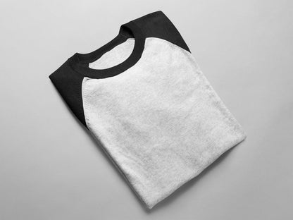 Black & Charcoal Grey Raglan Sleeve T-shirt for Men - 100% Cotton, Super Soft