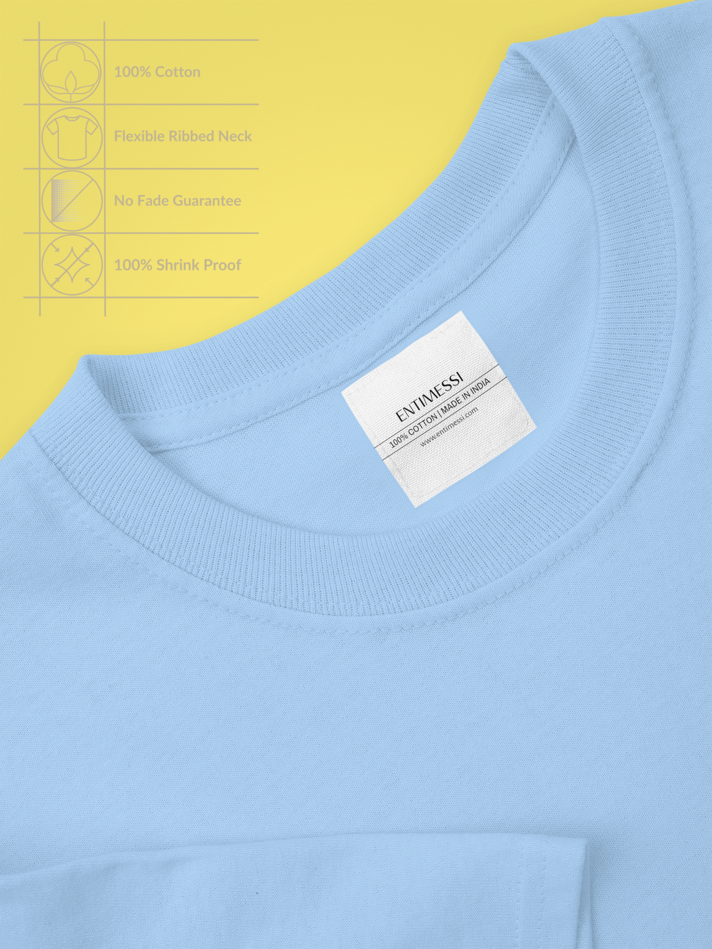 Classic Baby Blue Crew Neck T-Shirt – Unisex