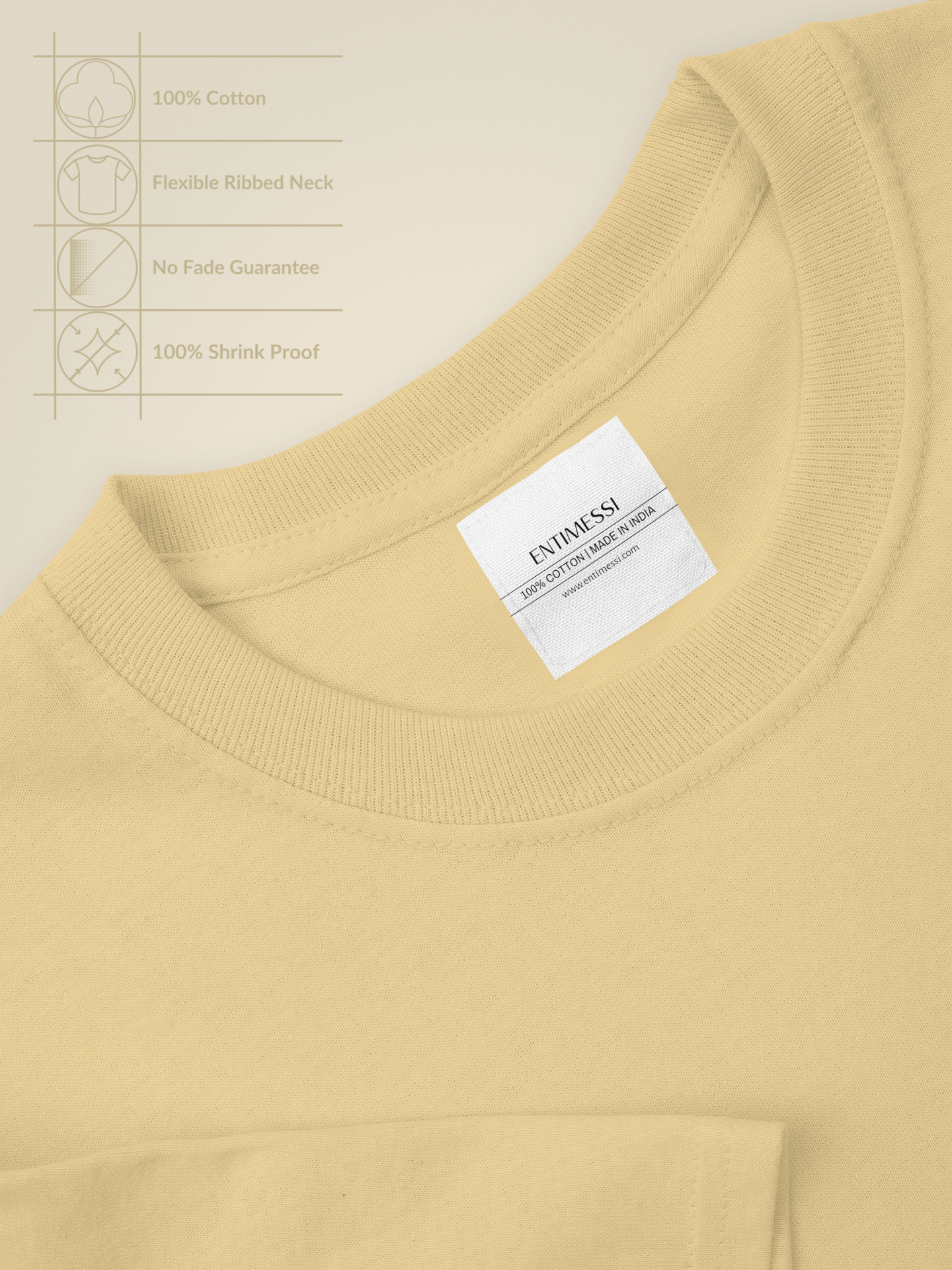 Classic Beige Crew Neck T-Shirt – Unisex