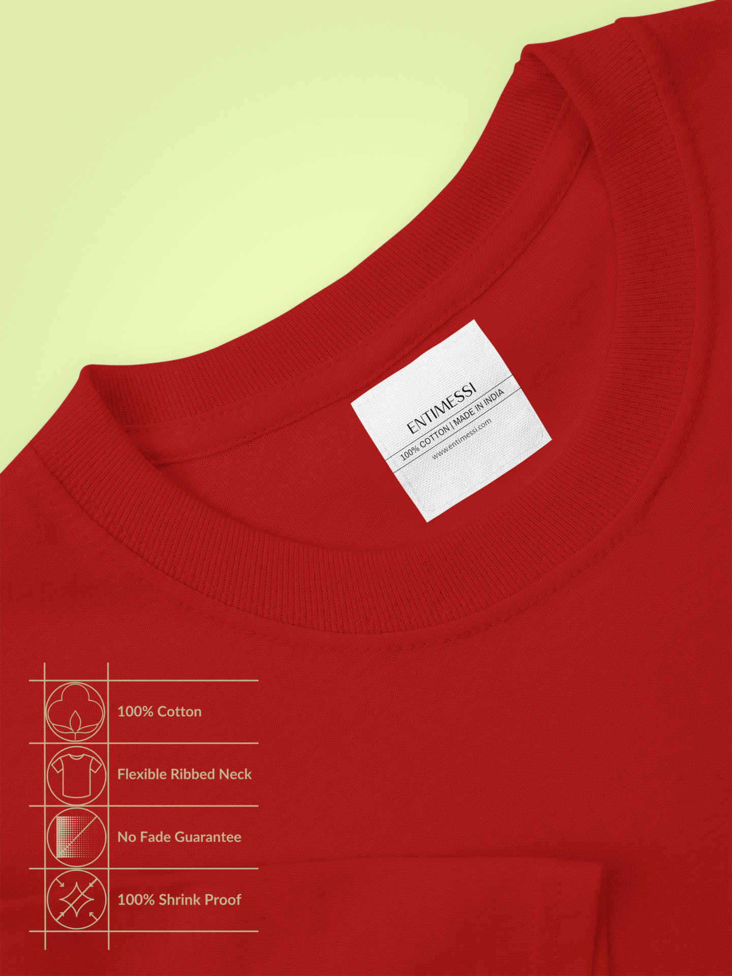 Classic Cherry Red Crew Neck T-Shirt – Unisex