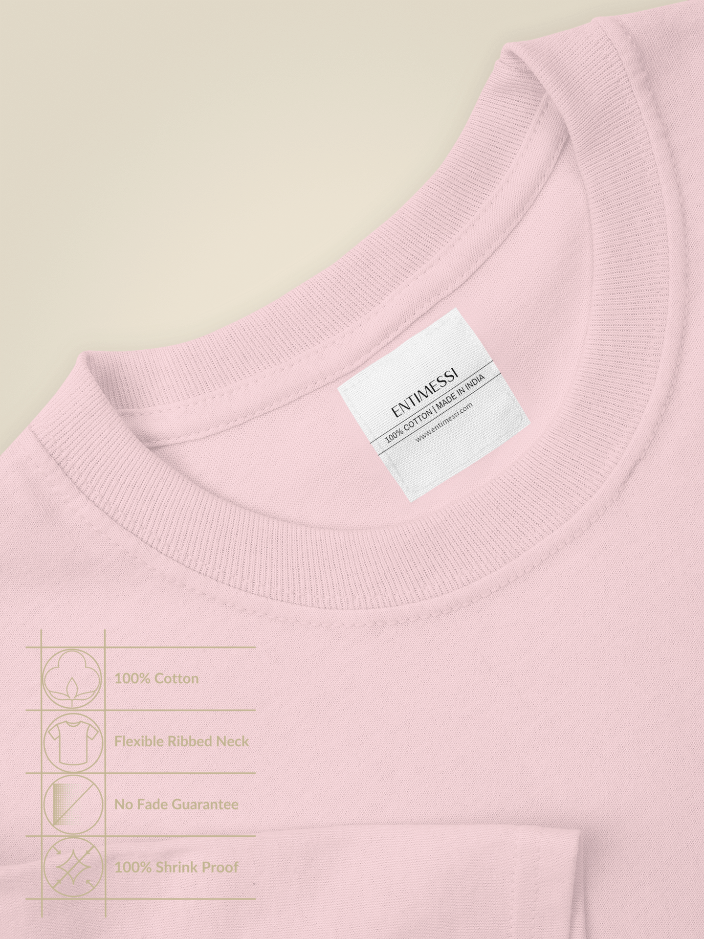 Classic Baby Pink Crew Neck T-Shirt – Unisex