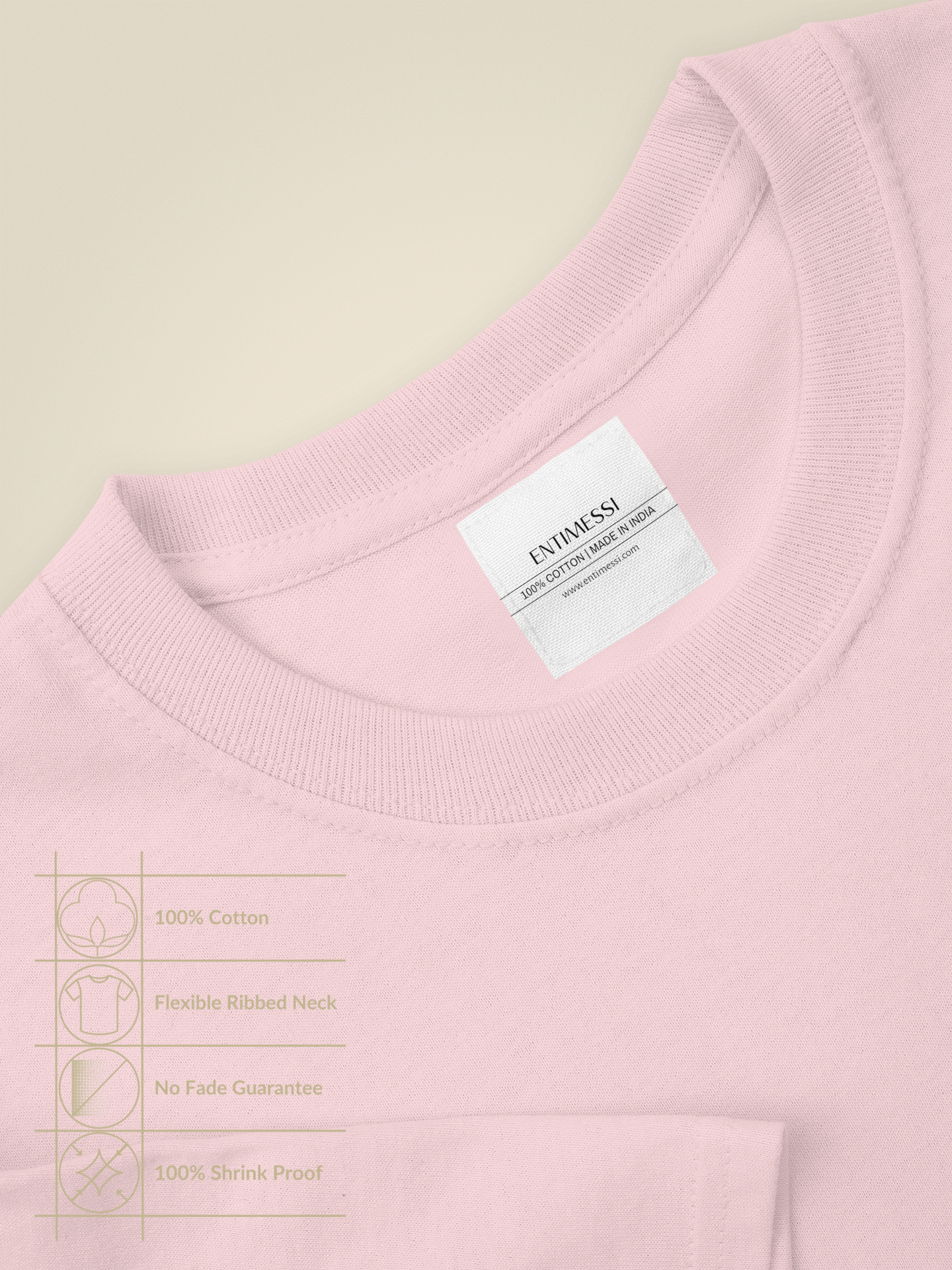 Classic Baby Pink Crew Neck T-Shirt – Unisex