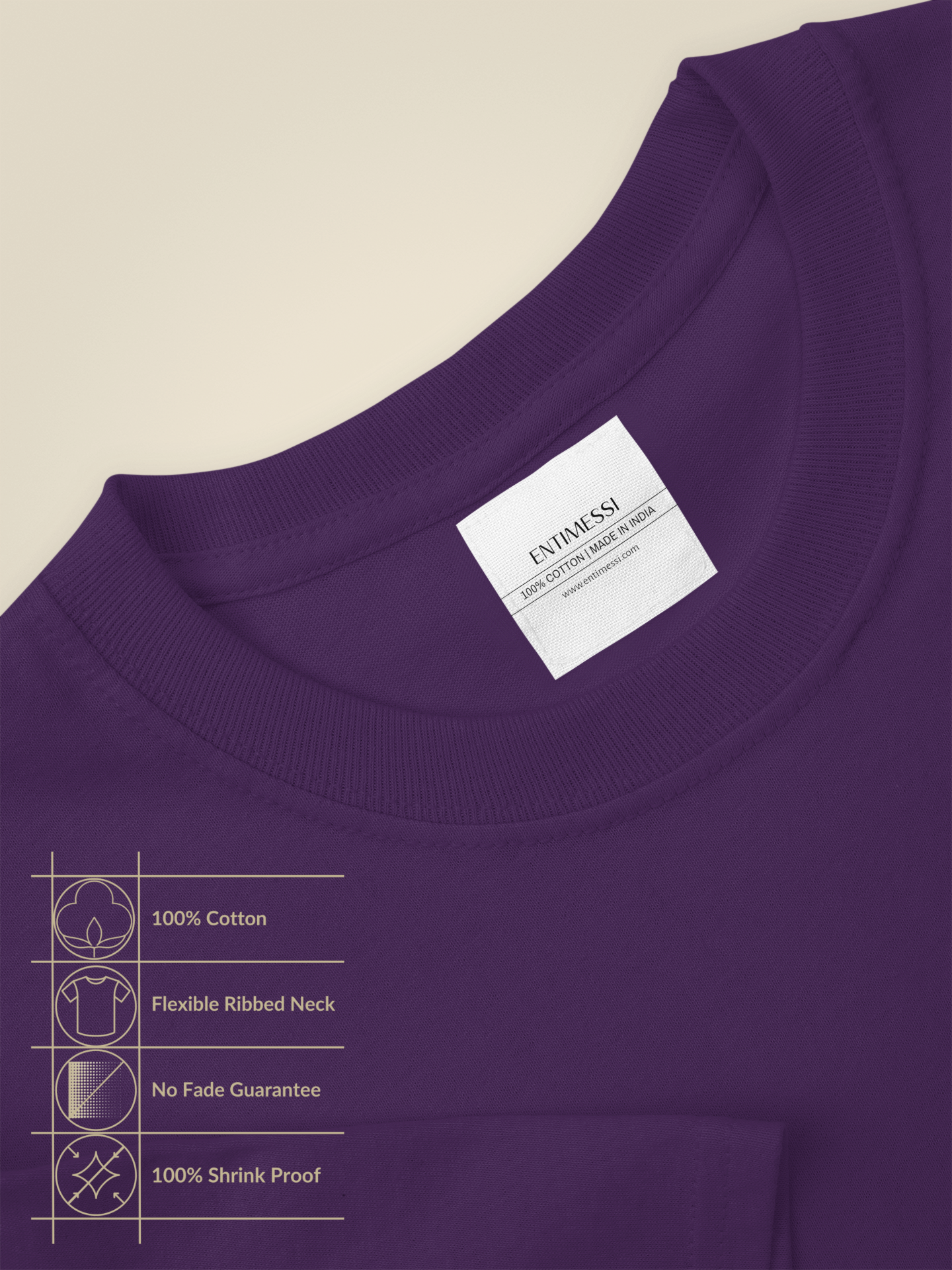 Classic Purple Crew Neck T-Shirt – Unisex