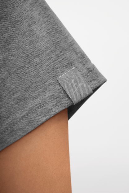 Classic Charcoal Melange Crew Neck T-Shirt – Unisex