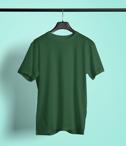 Entimessi Unisex Cotton Regular Size Crew Neck T-shirts - Unit 7 Bottle Green