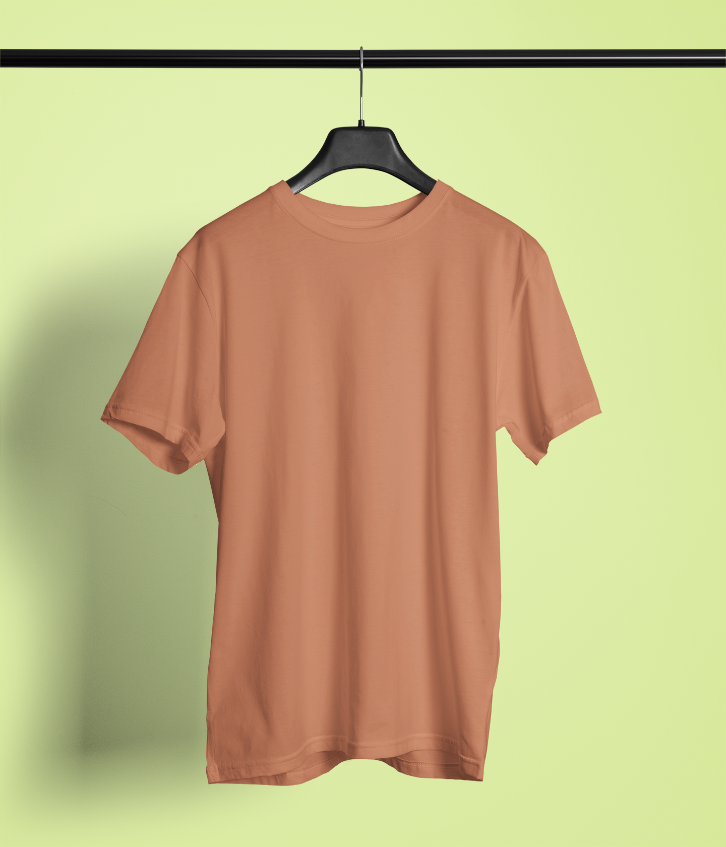 Entimessi Unisex Regular Fit T-Shirt - Cotton, Bio-Washed (Peach) Plain T-shirts Coral Red Casual Wear Cotton Rapi-T-shirts Regular Fit Round Neck Short Sleeves Solid Color T-shirts T-shirts Top Unisex