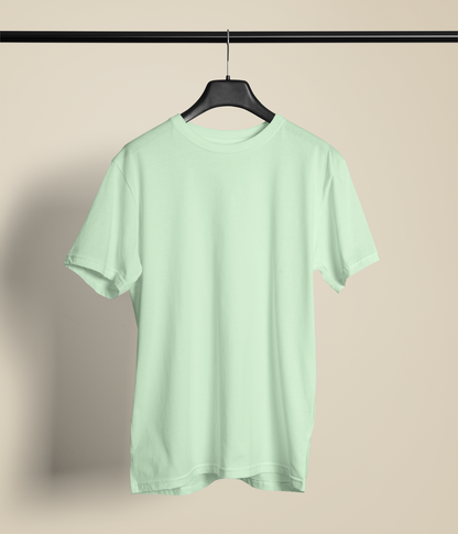 Entimessi Unisex Regular Fit T-Shirt - Cotton, Bio-Washed (Jade) Plain T-shirts Jade Casual Wear Cotton Rapi-T-shirts Regular Fit Round Neck Short Sleeves Solid Color T-shirts T-shirts Top Unisex