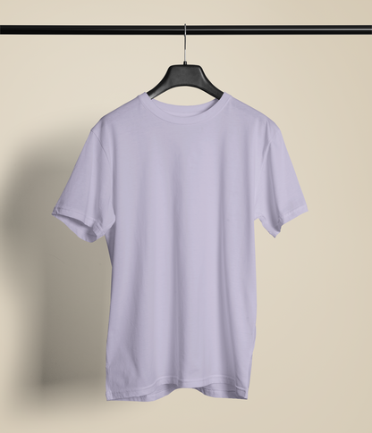 Entimessi Unisex Regular Fit T-Shirt - Cotton, Bio-Washed (Jade) Plain T-shirts Lavender Casual Wear Cotton Rapi-T-shirts Regular Fit Round Neck Short Sleeves Solid Color T-shirts T-shirts Top Unisex