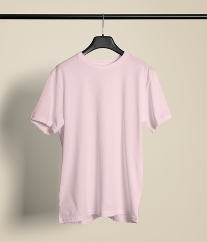 Entimessi Unisex Regular Fit T-Shirt - Cotton, Bio-Washed (Jade) Plain T-shirts Baby Pink Casual Wear Cotton Rapi-T-shirts Regular Fit Round Neck Short Sleeves Solid Color T-shirts T-shirts Top Unisex