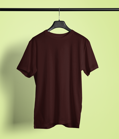 Entimessi Unisex Regular Fit T-Shirt - Cotton, Bio-Washed (Brick Red) Plain T-shirts Maroon Casual Wear Cotton Rapi-T-shirts Regular Fit Round Neck Short Sleeves Solid Color T-shirts T-shirts Top Unisex